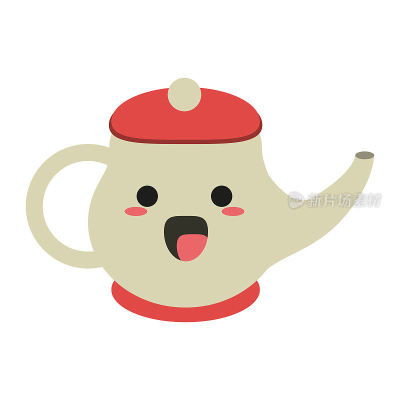 Porcelain tea jug cute kawaii cartoon